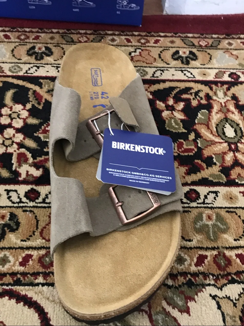 Birkenstock Arizona Suede Sandals in Taupe